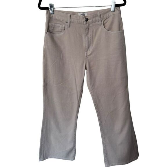 Joie Stretch Flat Front Relaxed Fit Bootcut Jeans Beige Denim Light Wash Size 6 - Picture 1 of 14